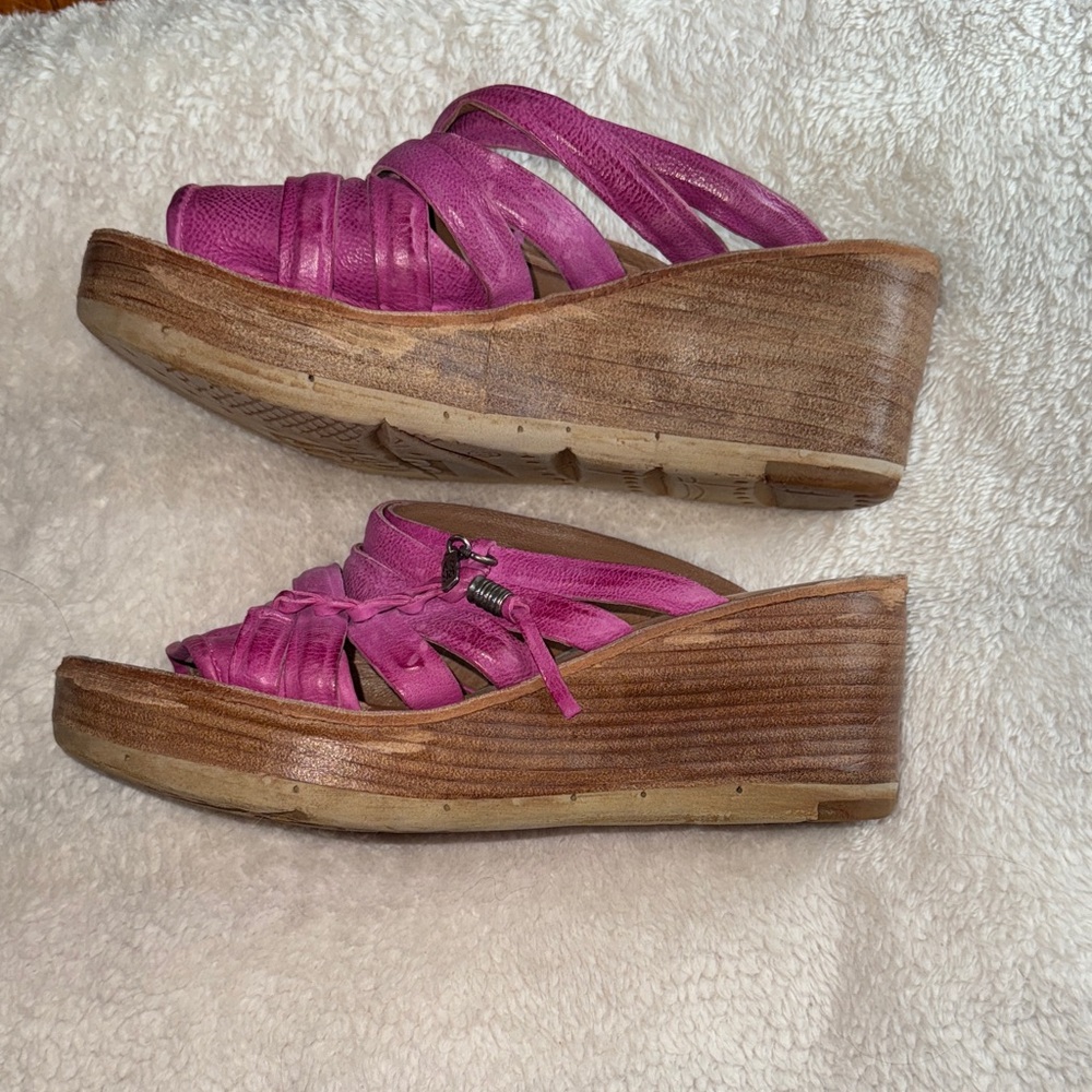 A.S.98 Fuchsia Wedge Sandals - Picture 5 of 6